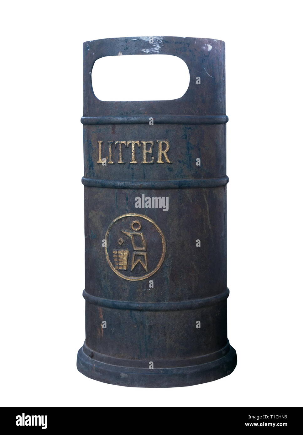 Street rubbish bin isolated on white Stock Photo - Alamy