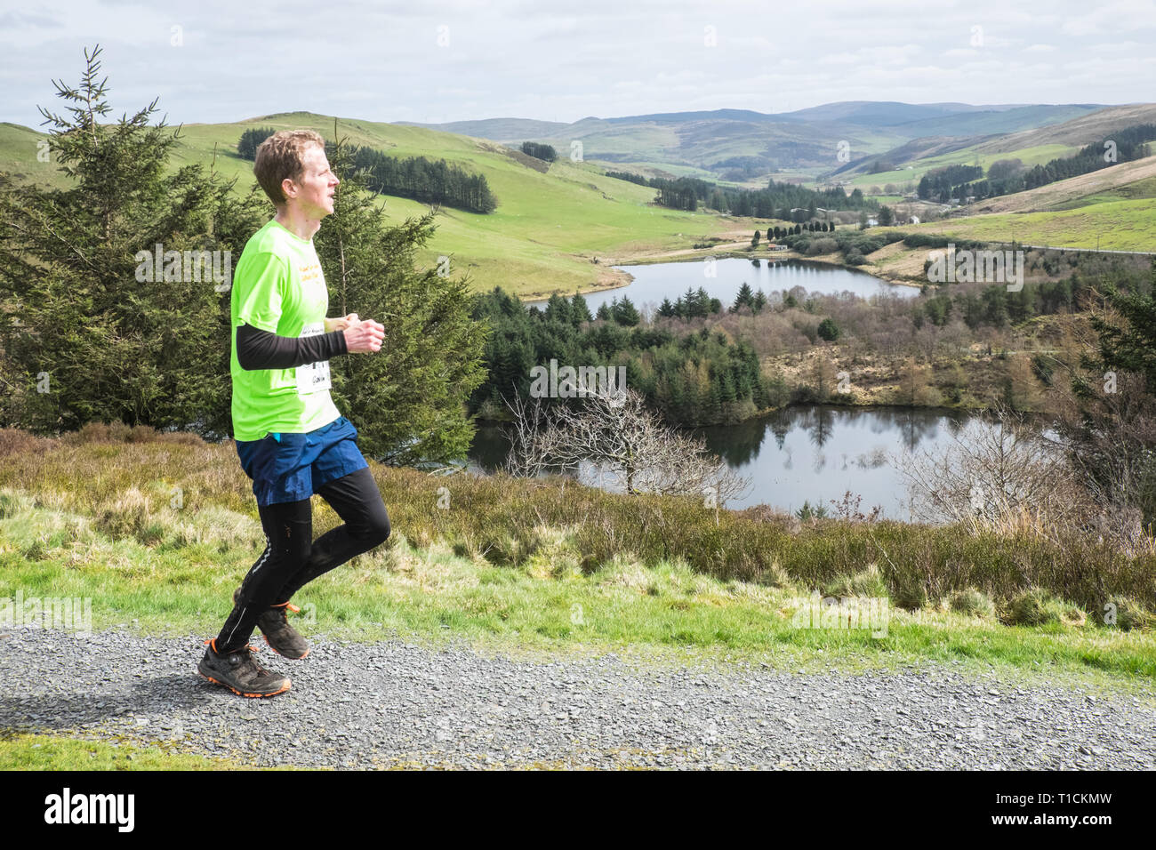 Trail,Running,run,runner,runners,race,Nant Silver Trail Half Marathon,Nant Yr Arian, near Aberystwyth, Ceredigion,West,Mid Wales,Welsh UK,GB,Britain, Stock Photo