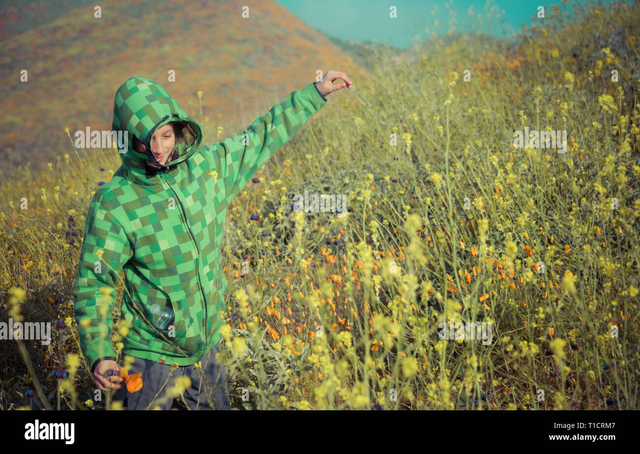 Spring Bloom Boy Boy in wildflowers hi-res stock photography and images - Alamy