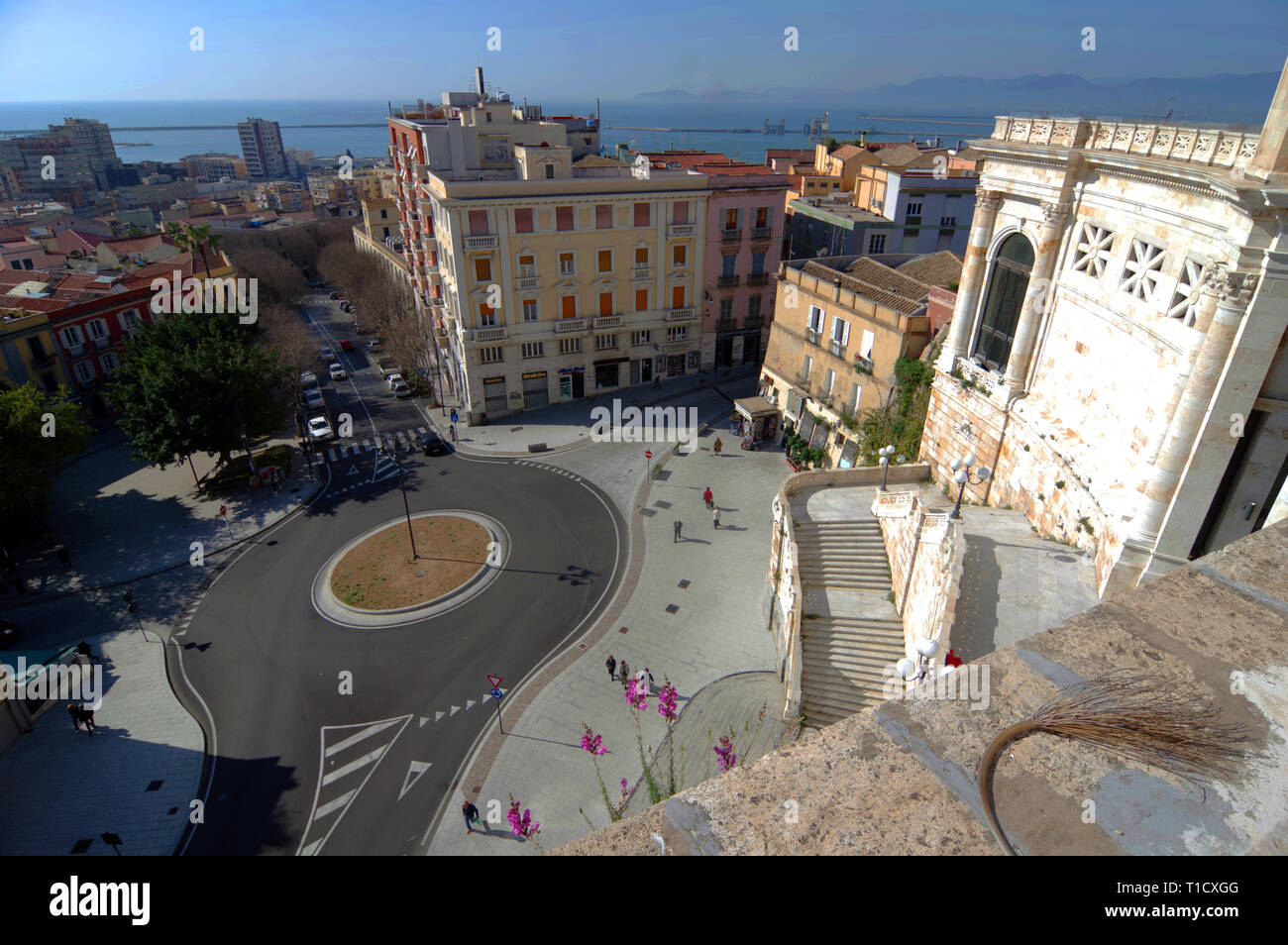 Cagliari, Sardinia, Italy. Saint Remy Medieval ramparts Stock Photo - Alamy