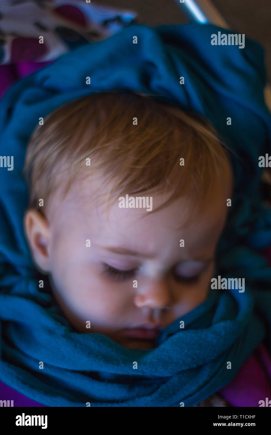 My son growing up and playing Stock Photo