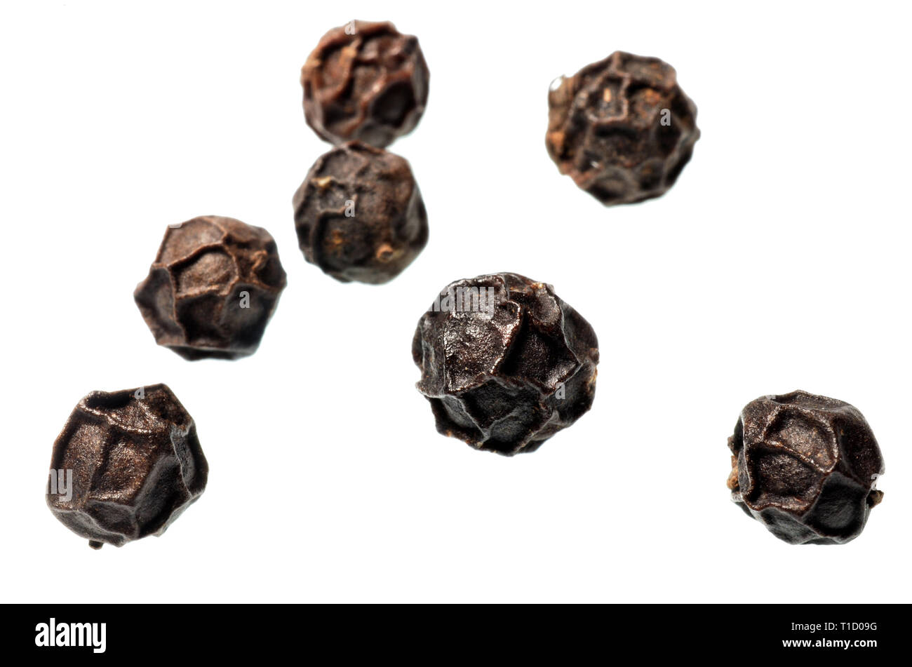 Abstract blur image of fold pattern on dried black pepper seed