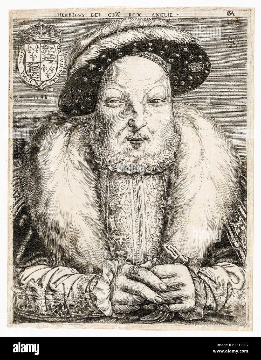 King Henry VIII, portrait, circa 1547 by Cornelis Massys Stock Photo