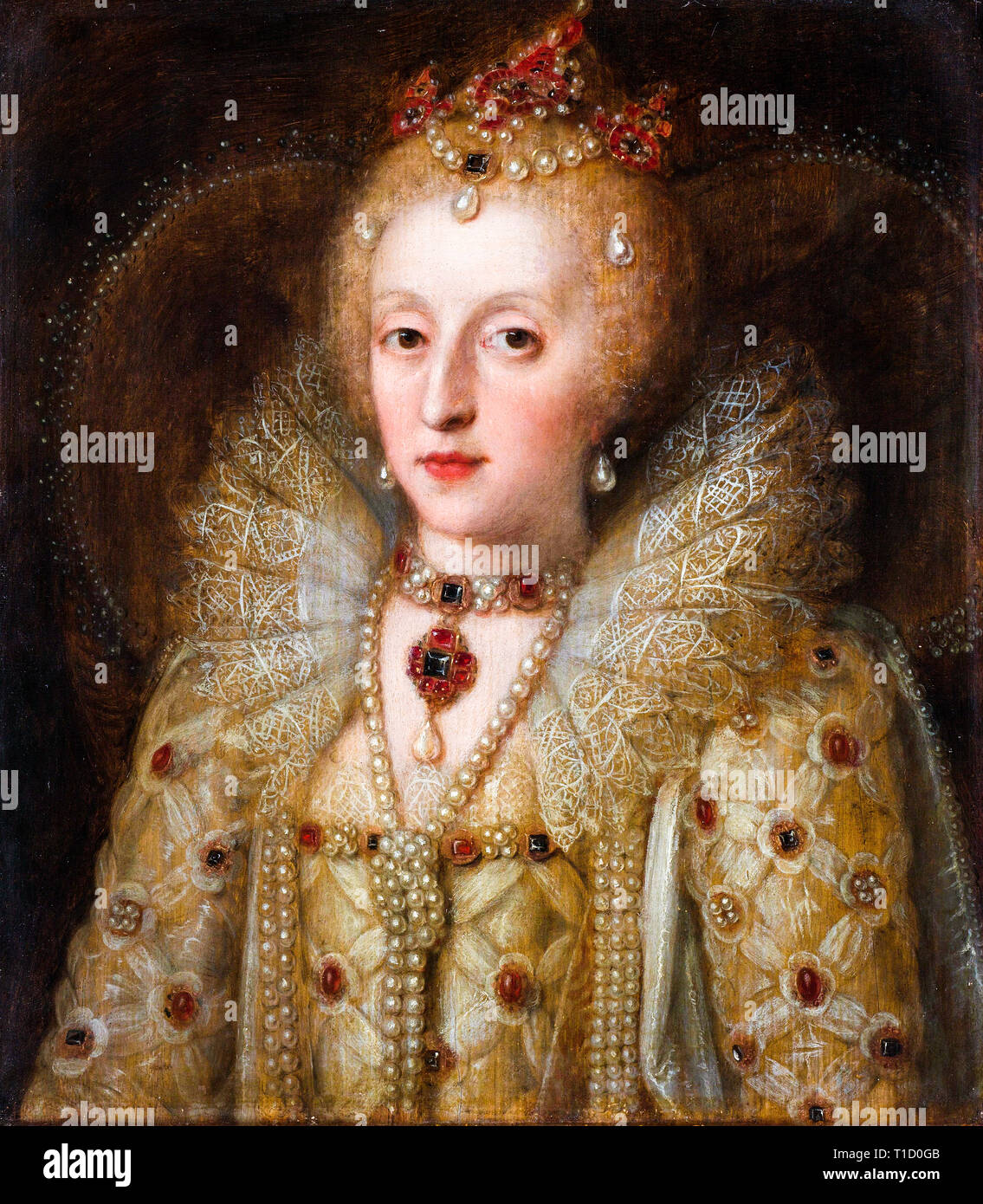 Queen Elizabeth I, portrait, anonymous, circa 1550-1599 Stock Photo