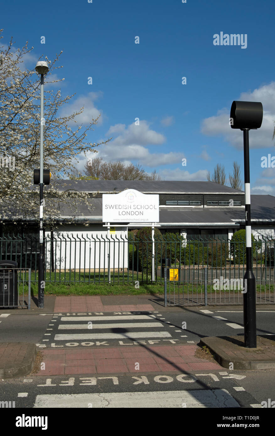 exterior of the swedish school london, providing a swedish education curriculum from pre-school to sixth form, in barnes, london, england Stock Photo