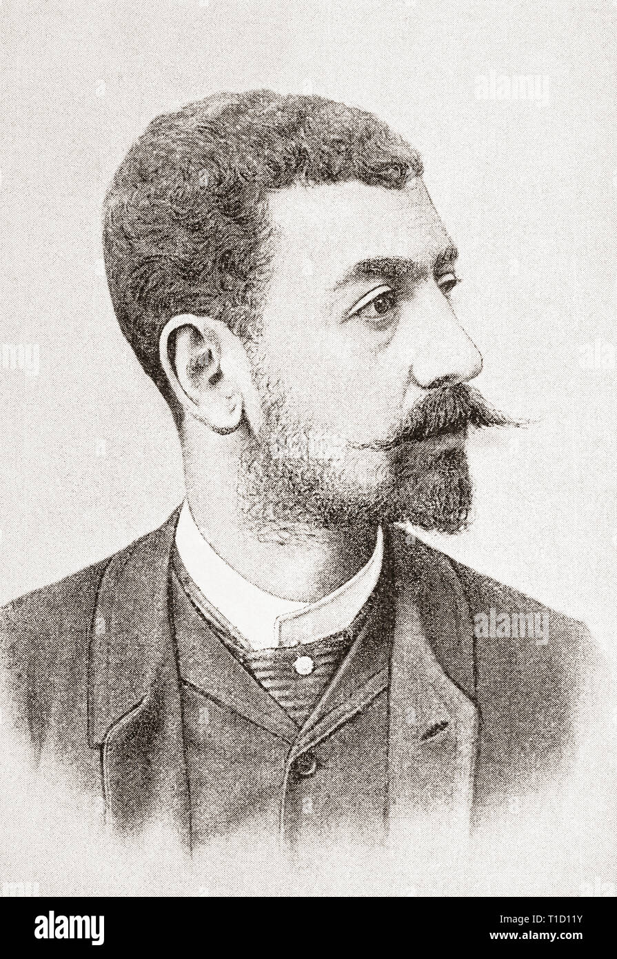 Salvador Viniegra y Lasso de la Vega, 1862 –1915. Spanish historical painter and patron of the arts.  From Ilustracion Artistica, published 1887. Stock Photo