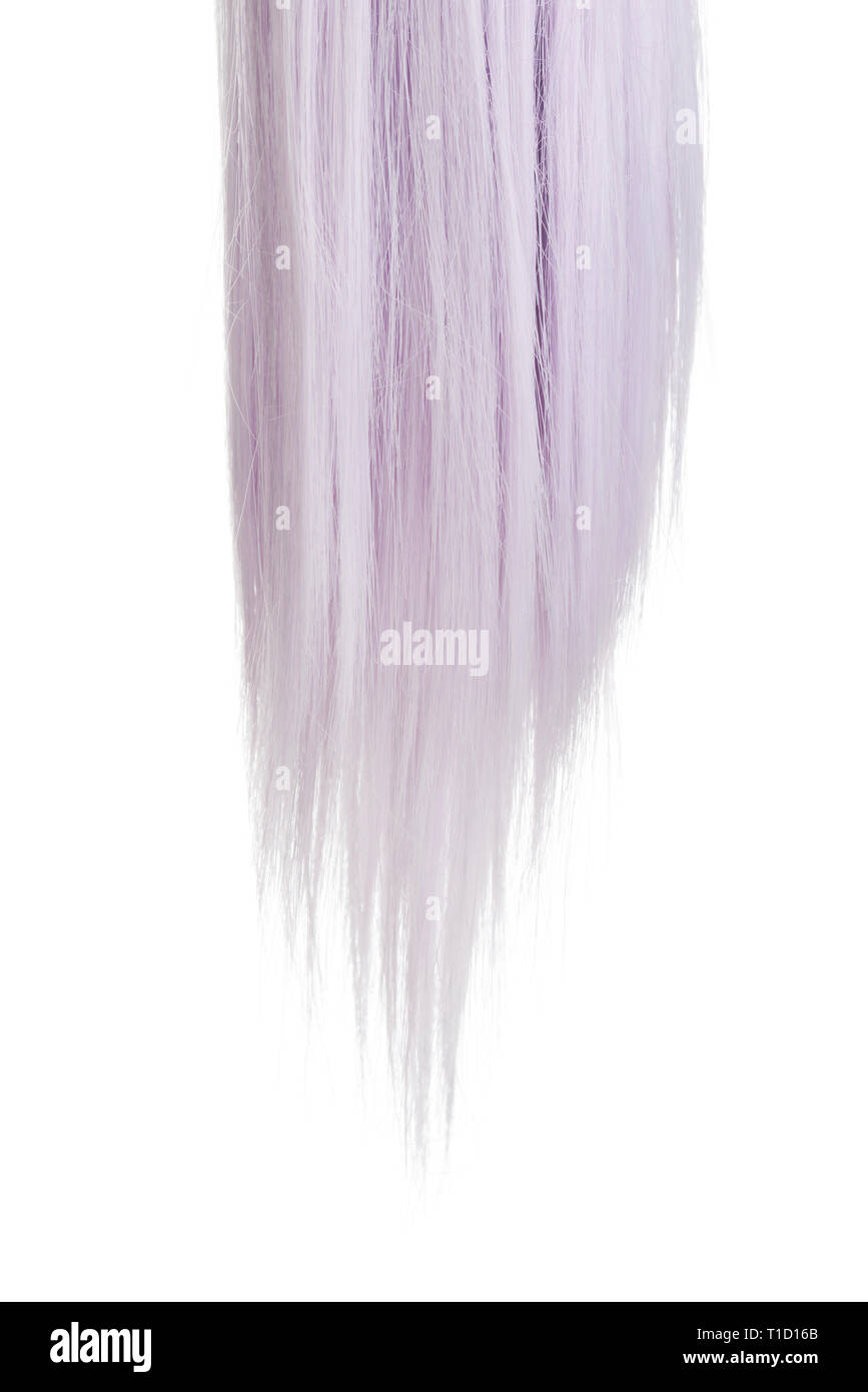 closeup piece of mauve color hair Stock Photo