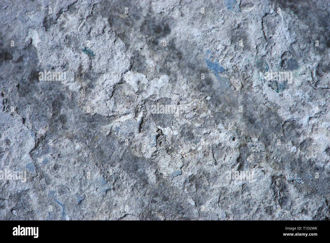 Uneven texture detail of plaster hardened, traces and relief Stock
