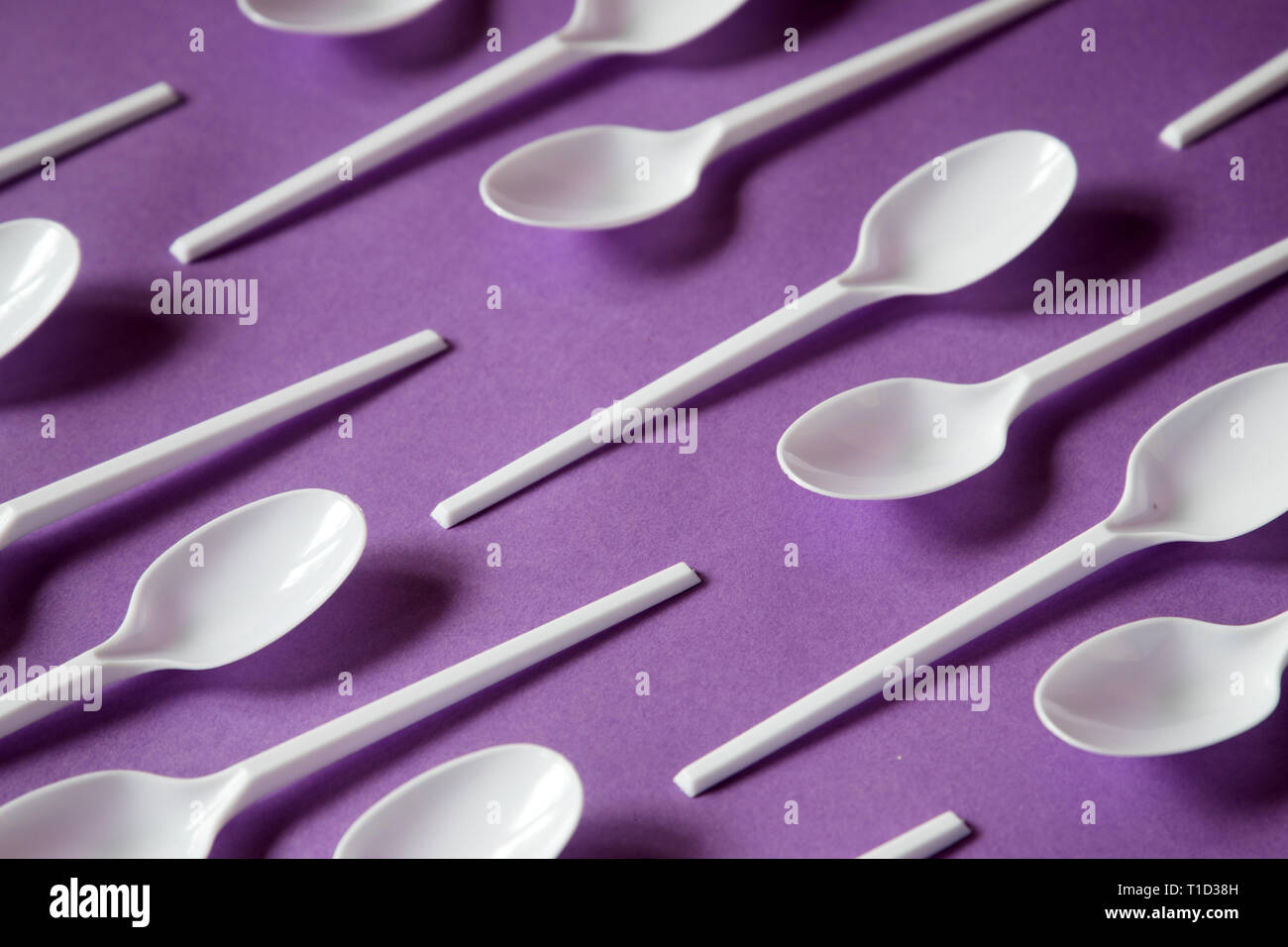 plastic disposable cutlery, forbidden in european union Stock Photo Alamy