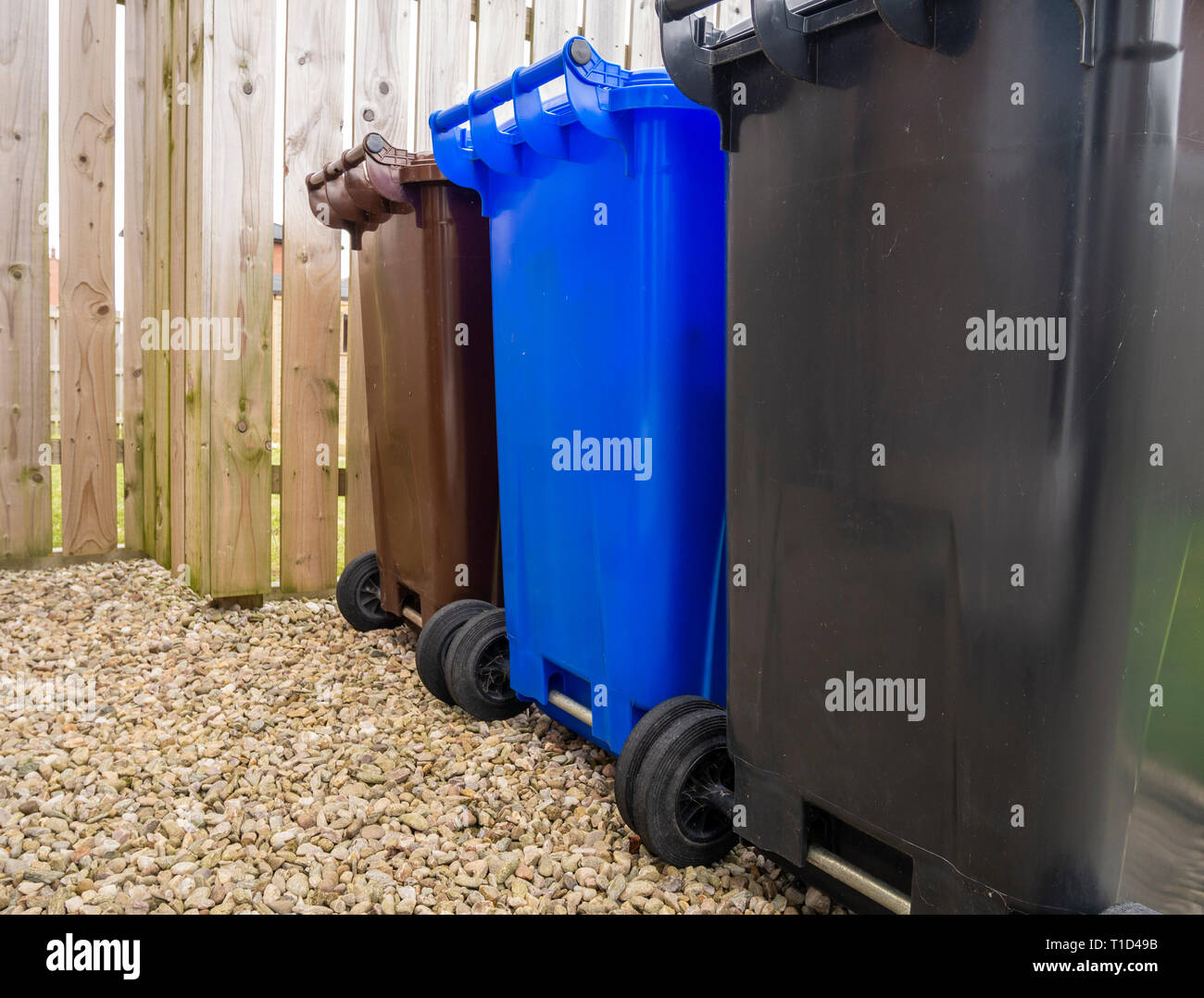 Domestic recycling bins Stock Photo Alamy