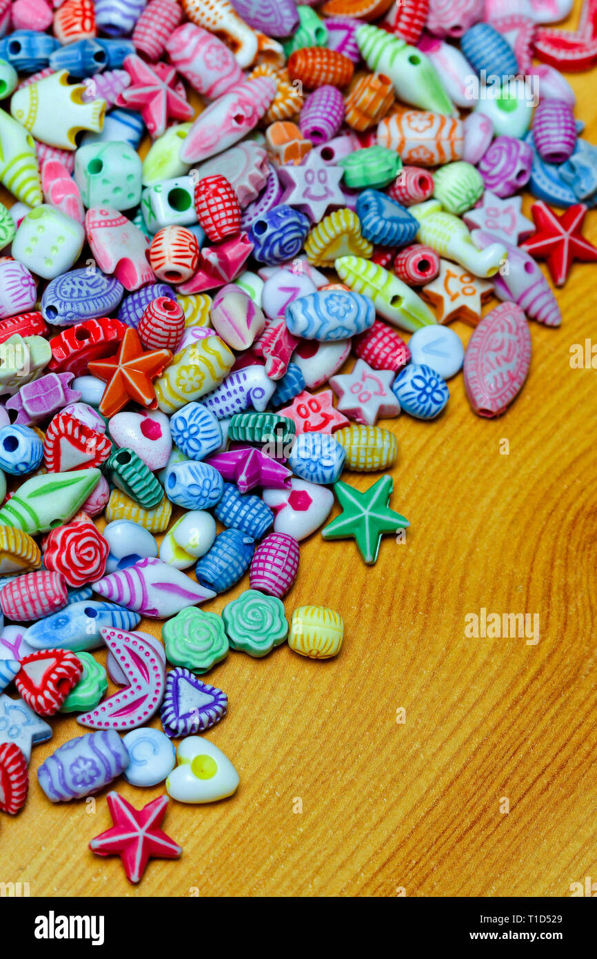Small Plastic Beads Art and Craft Assortment Stock Photo Alamy