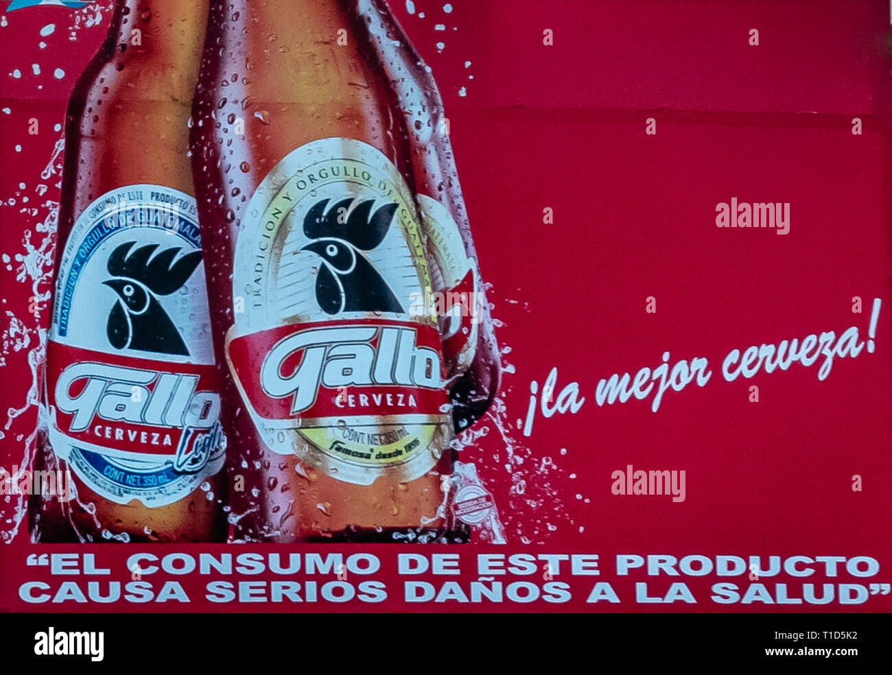 billboard for Gallo beer/cerveza in Guatemala Stock Photo