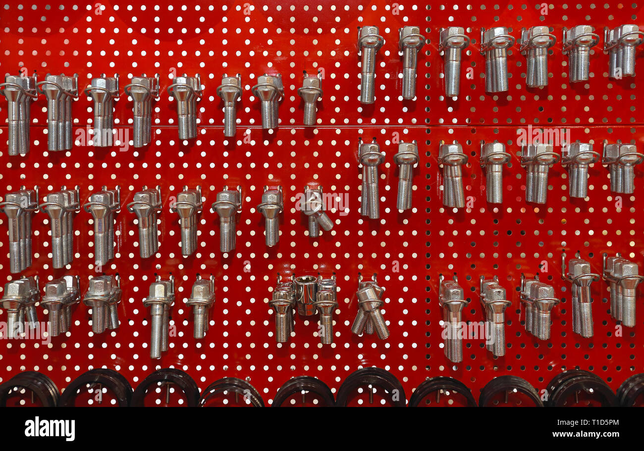 Wheel Bolts and Studs in Various Sizes Stock Photo Alamy