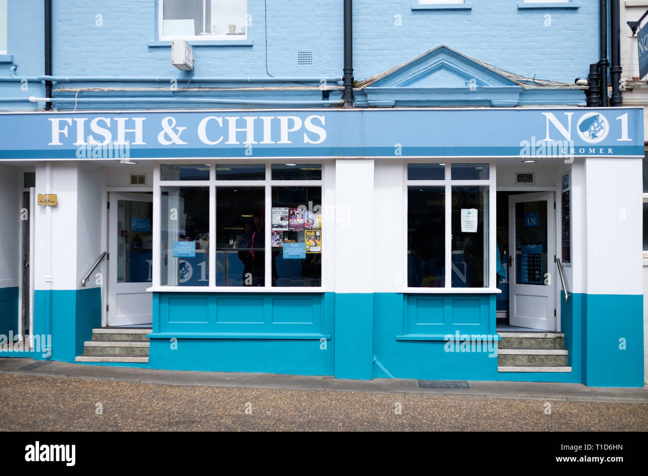 Exterior of No1 Fish & Chips Shop in Cromer, North Norfolk, England. Stock Photo