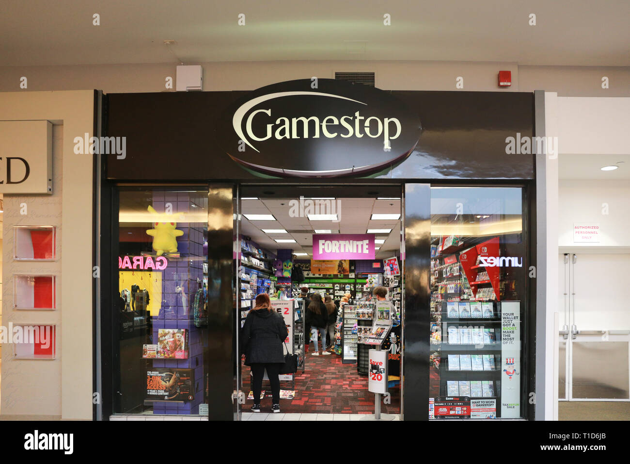 Lawrence Township New Jersey, February 24, 2019:GameStop Store in USA with  people shopping. GameStop is an American video game, consumer electronics  Stock Photo - Alamy