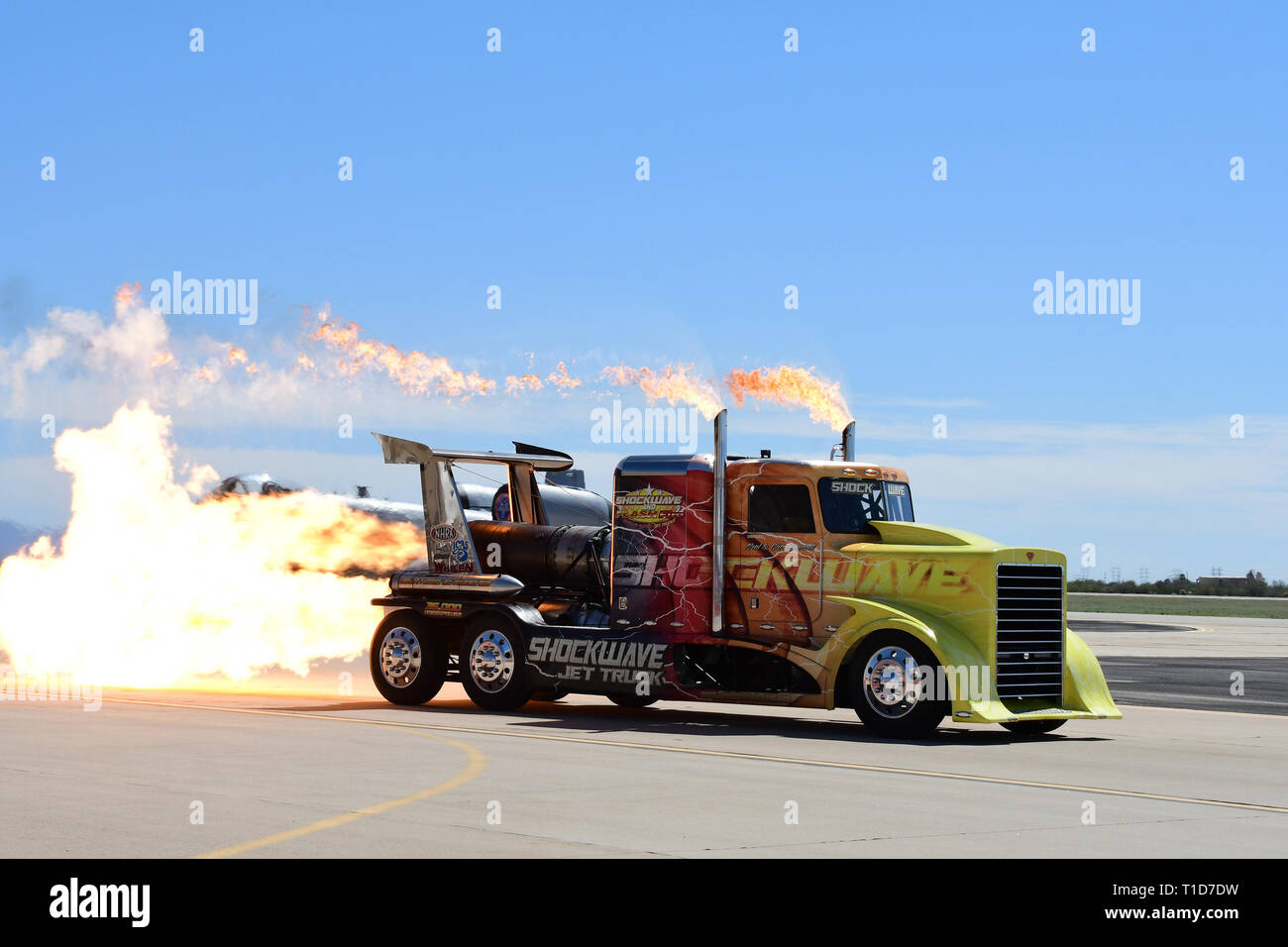 Chris Darnell drives the Shockwave Jet Truck at the 2019 Thunder and