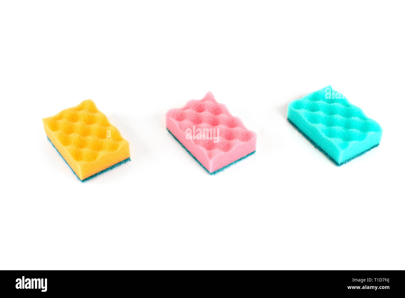 set of kitchen sponges isolated on the white background Stock Photo - Alamy