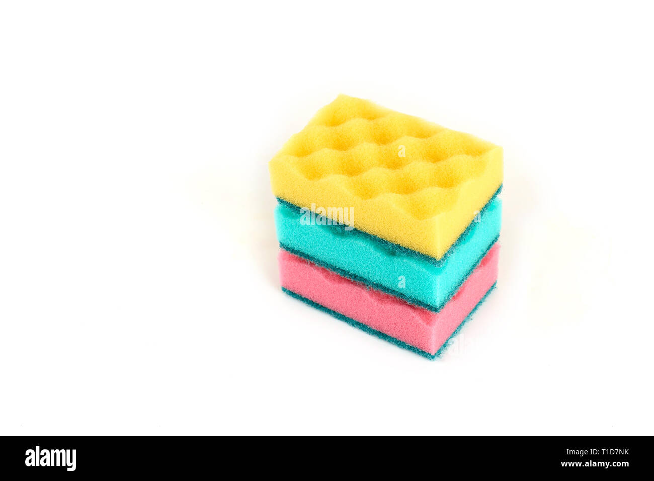 set of kitchen sponges isolated on the white background Stock Photo - Alamy