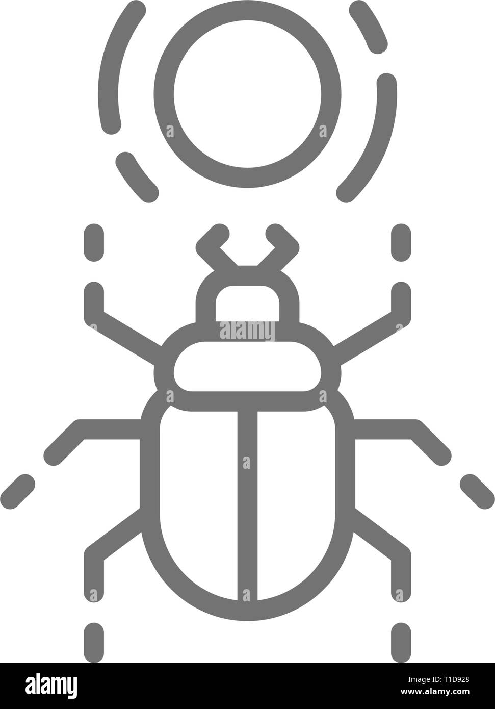 Egyptian scarab, beetle, sacred bug line icon Stock Vector Image & Art