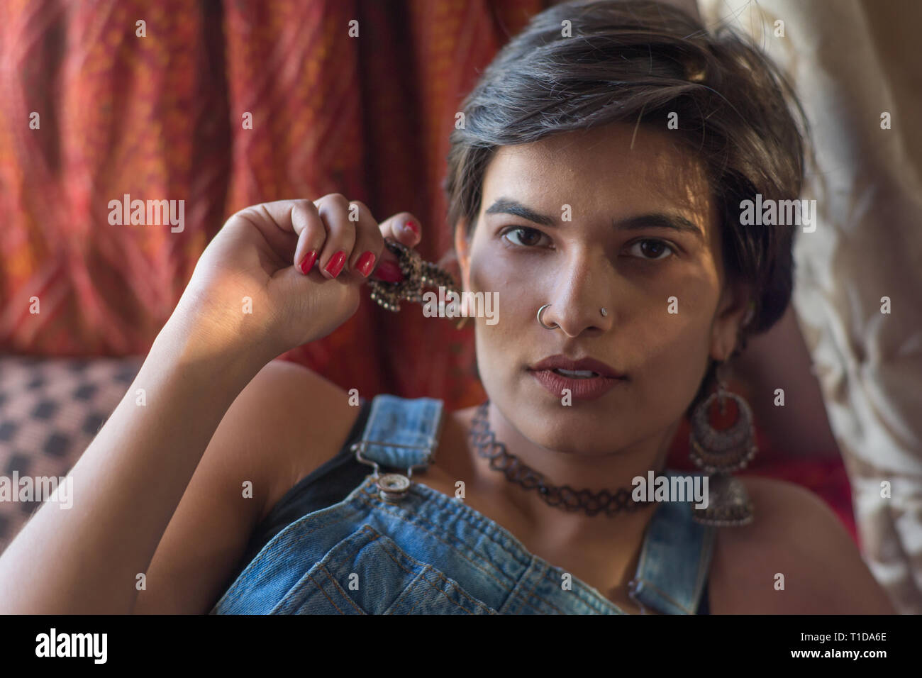 Portrait fashion shot of a Indian model Stock Photo