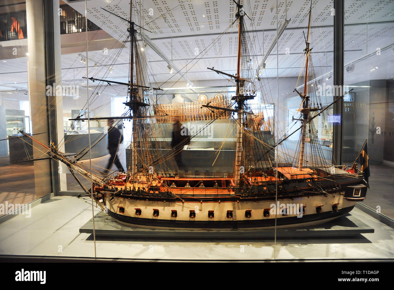 Model of 62 cannon warship HMS Kronprins Gustaf Adolf designed in 1782 ...