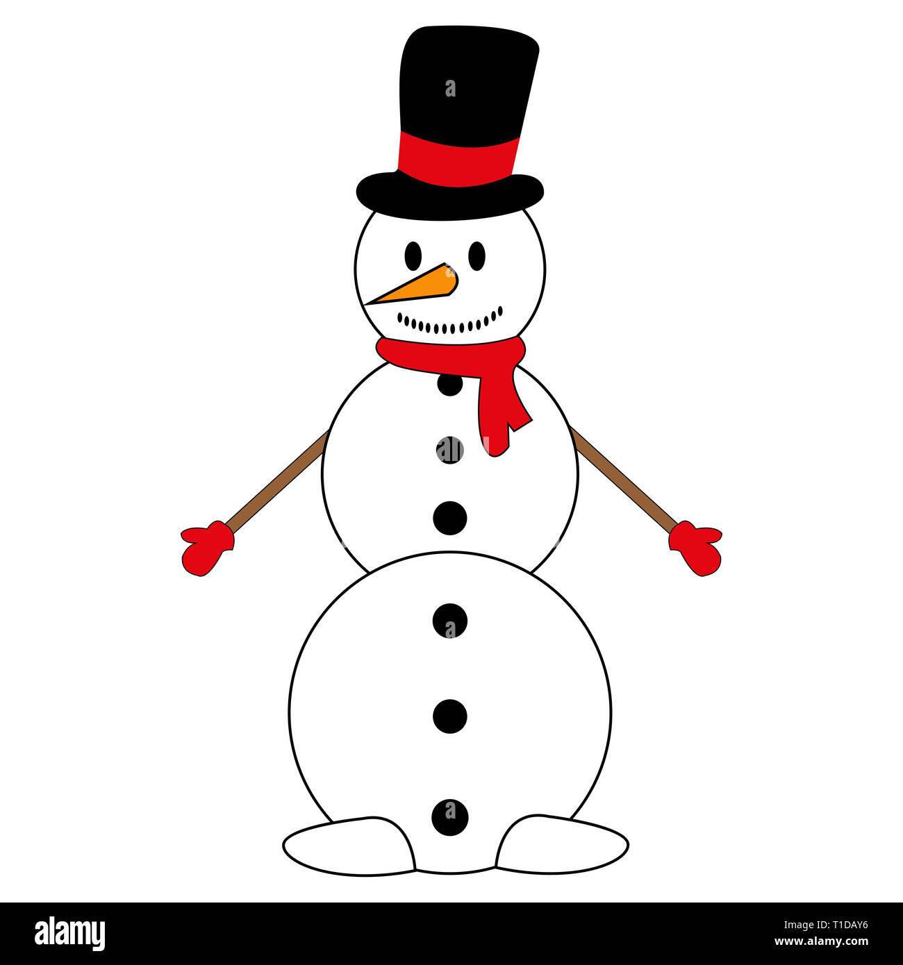 Christmas Snowman on white background vector illustration Stock Vector ...