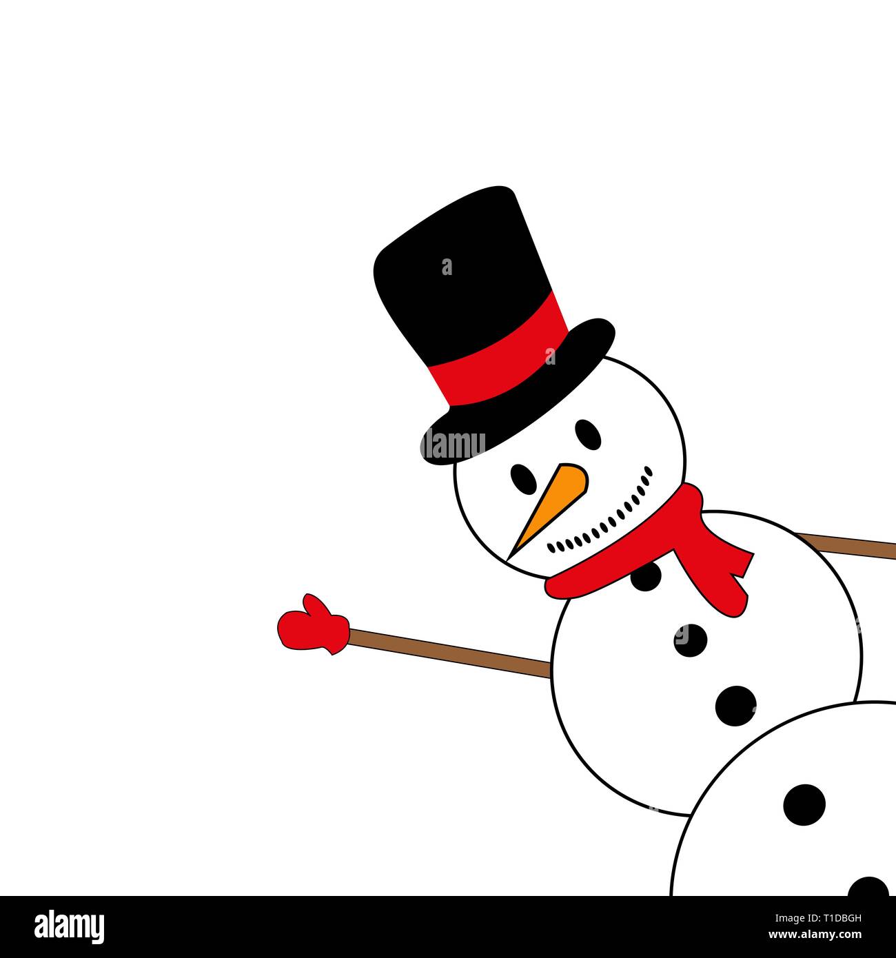 Christmas Snowman on white background vector illustration Stock Vector ...