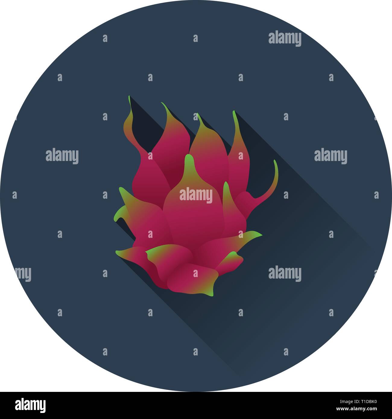 Flat design icon of Dragon fruit in ui colors. Vector illustration ...