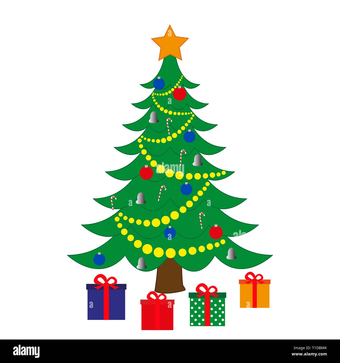 Christmas tree and gifts on a white background Stock Vector Image & Art ...