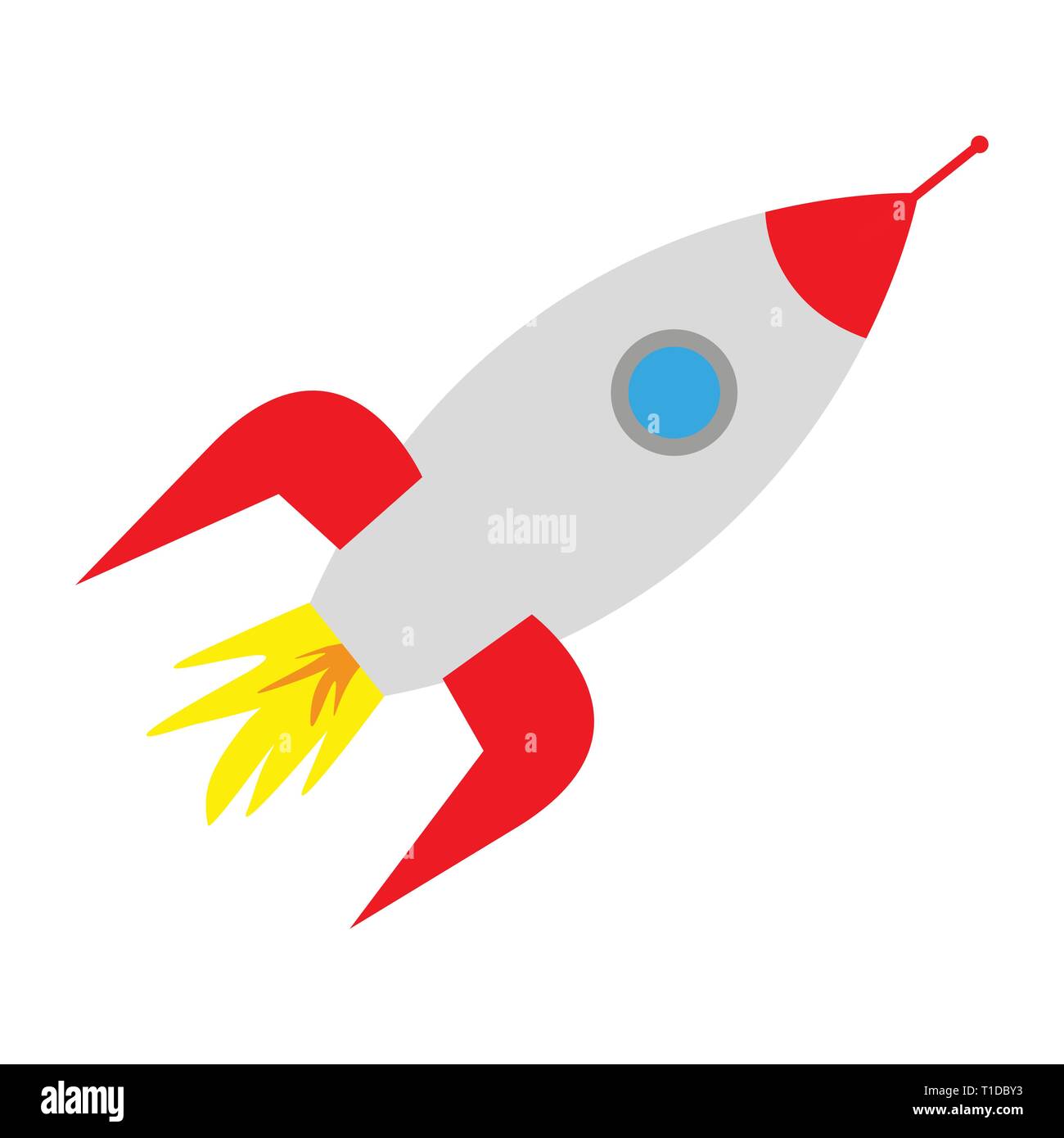 space rocket on white background Stock Vector