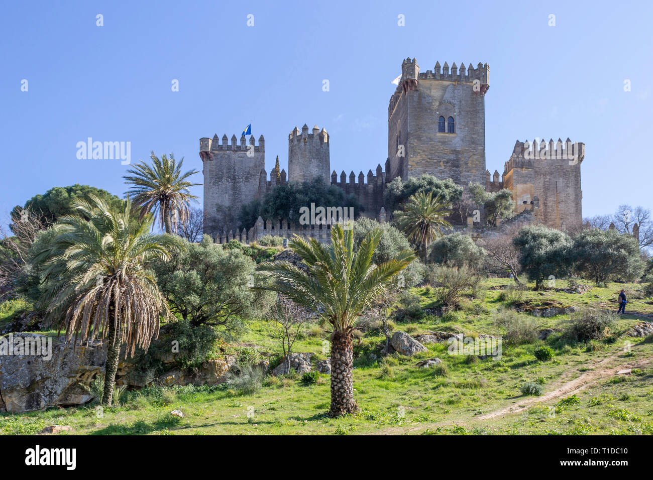 The castle of Almodovar del Rio, Cordoba Province, Andalusia, Spain.  This fortress, of Arab origin, belonged to the Califato of Cordoba. Stock Photo