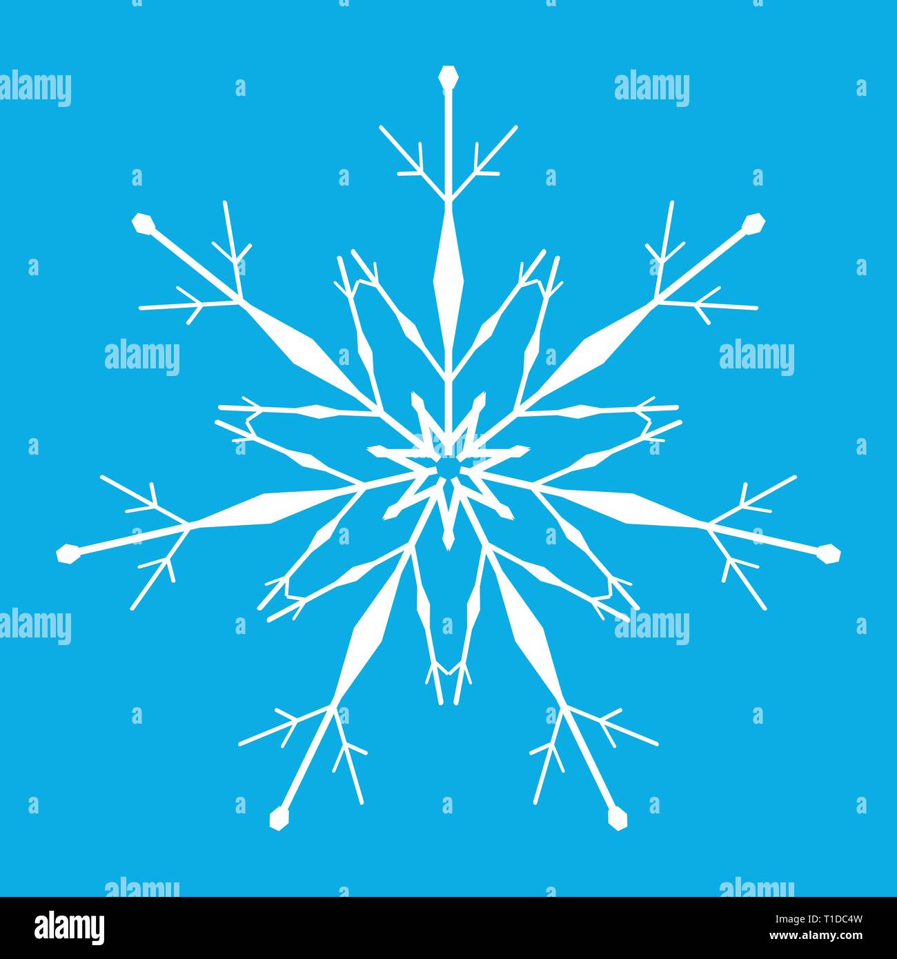 white snowflake on blue background illustration Stock Vector Image ...