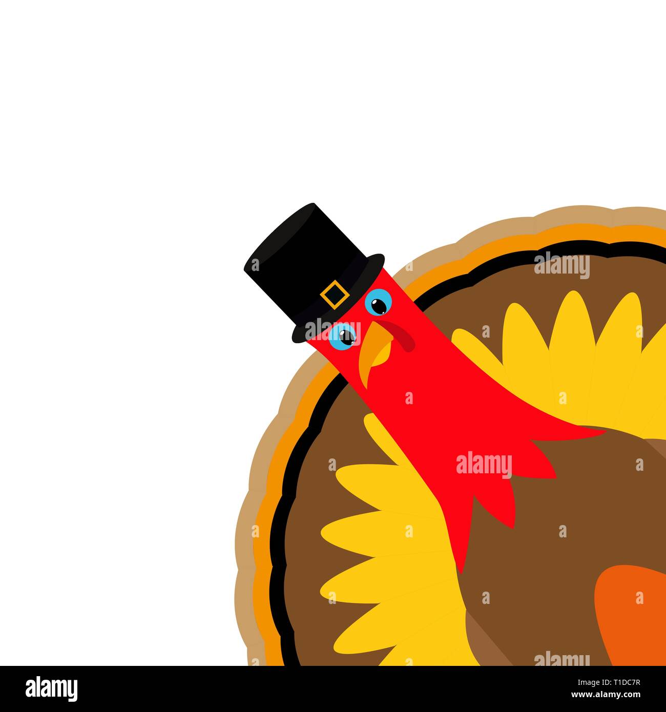 Turkey Pilgrimin on Thanksgiving Day Stock Vector