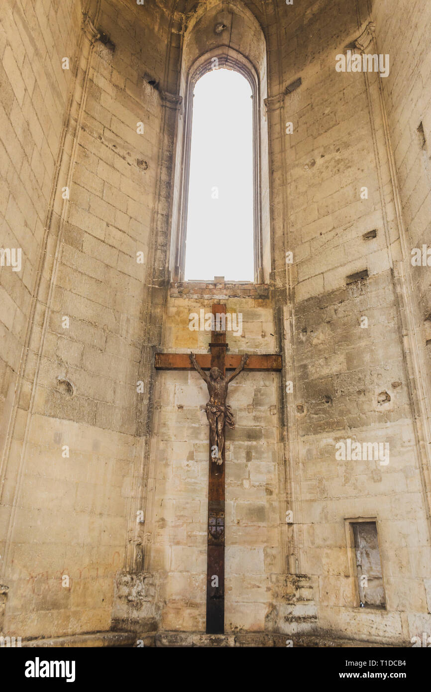 Christ crucified. Narbonne Cathedral (Cathédrale Saint-Just-et-Saint-Pasteur de Narbonne), Narbonne, France. Stock Photo