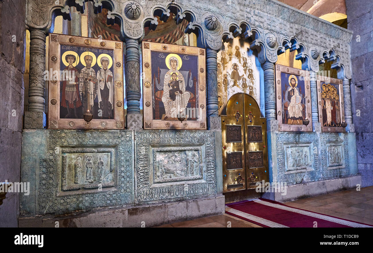 Pictures & images of the interior Iconostasis screen and icons. The ...