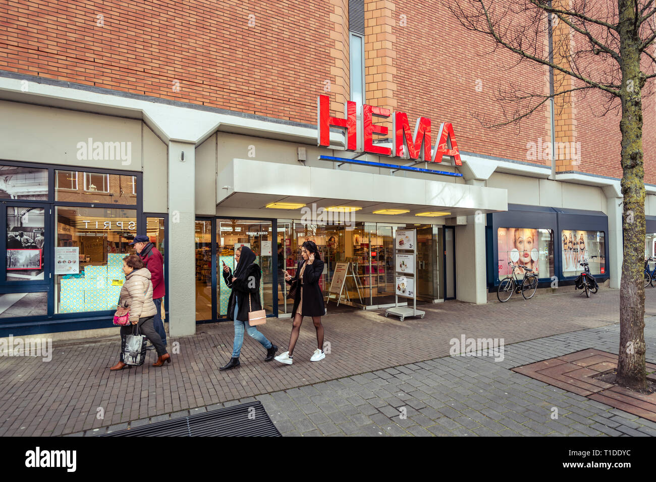 Dordrecht, The Netherlands March 03, 2019 Close up of the HEMA logo