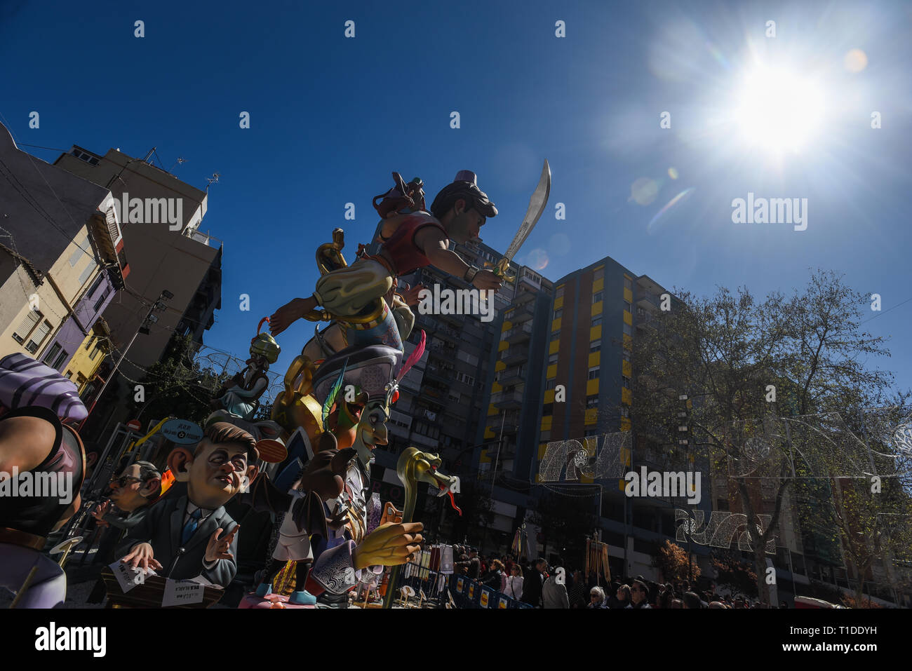 Fallas. Figures of some of the monuments 