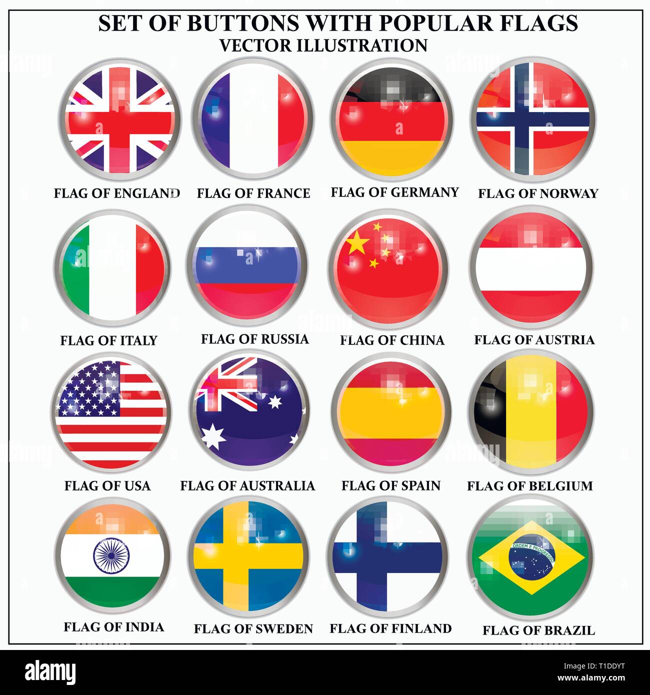 Bright set of banners with flags. Colorful illustration with flags of ...