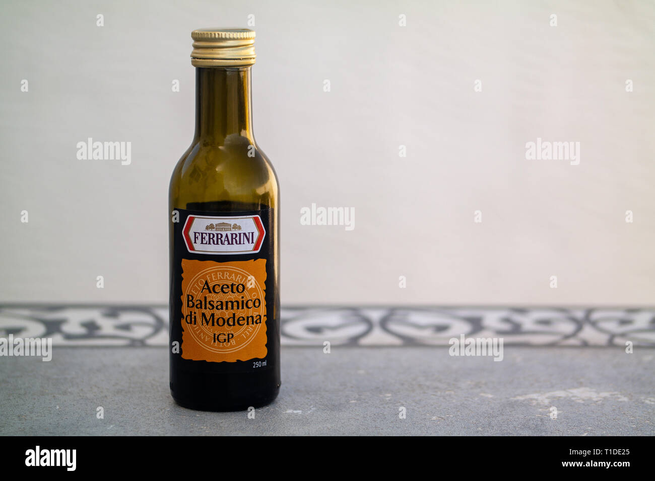 Bottle of Balsamic vinagar Stock Photo