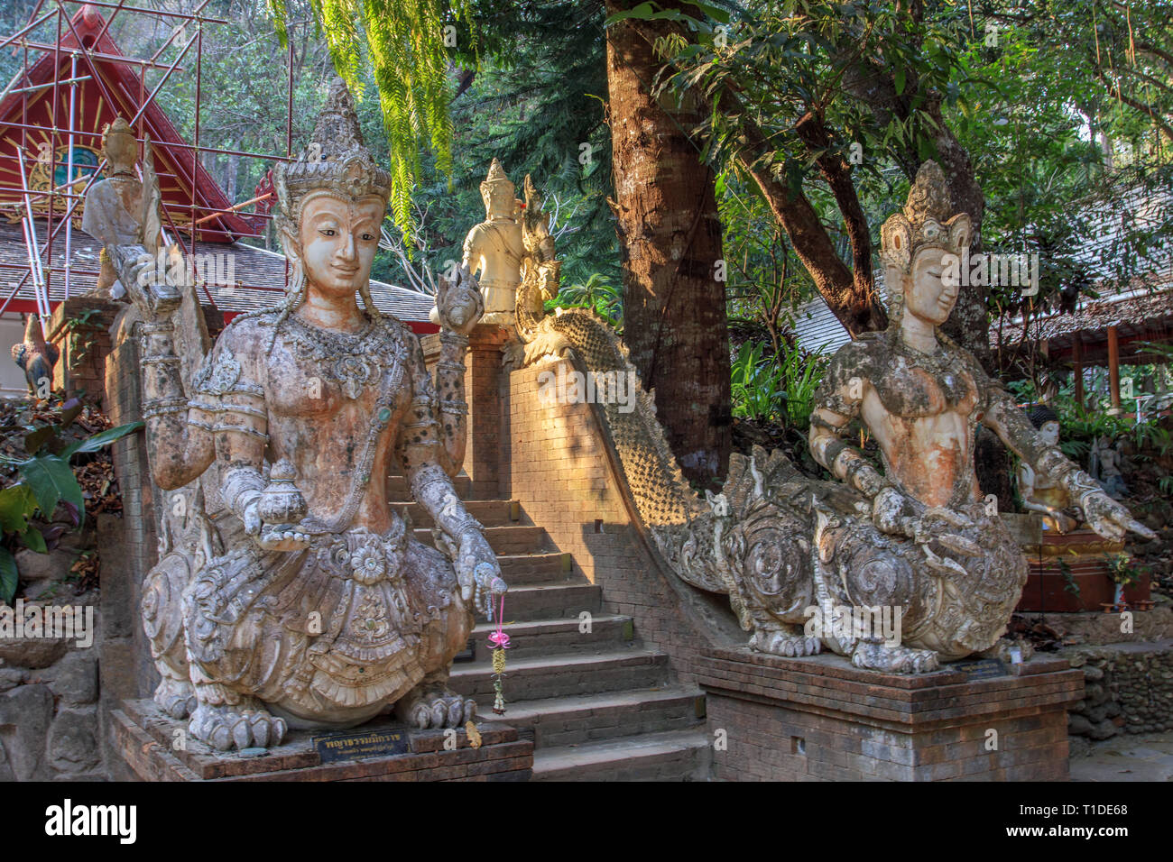 What Pha Lat Temple in Chiang Mai Stock Photo