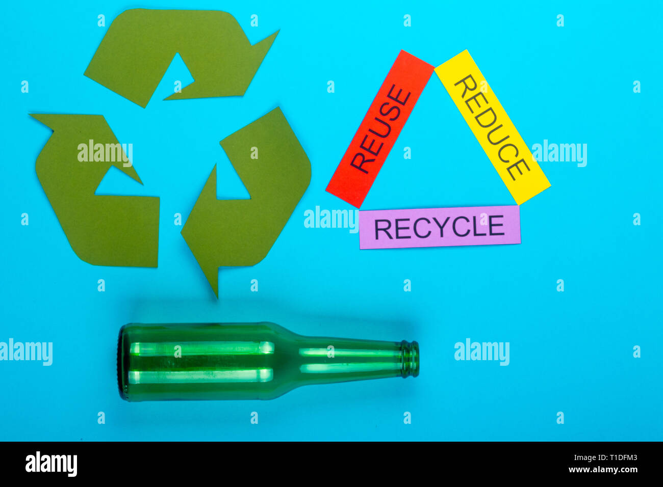 Recycle concept showing the green recycle logo with reduce, reuse ...