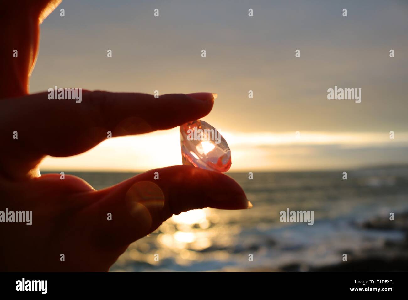 Crystals against sunset Stock Photo - Alamy