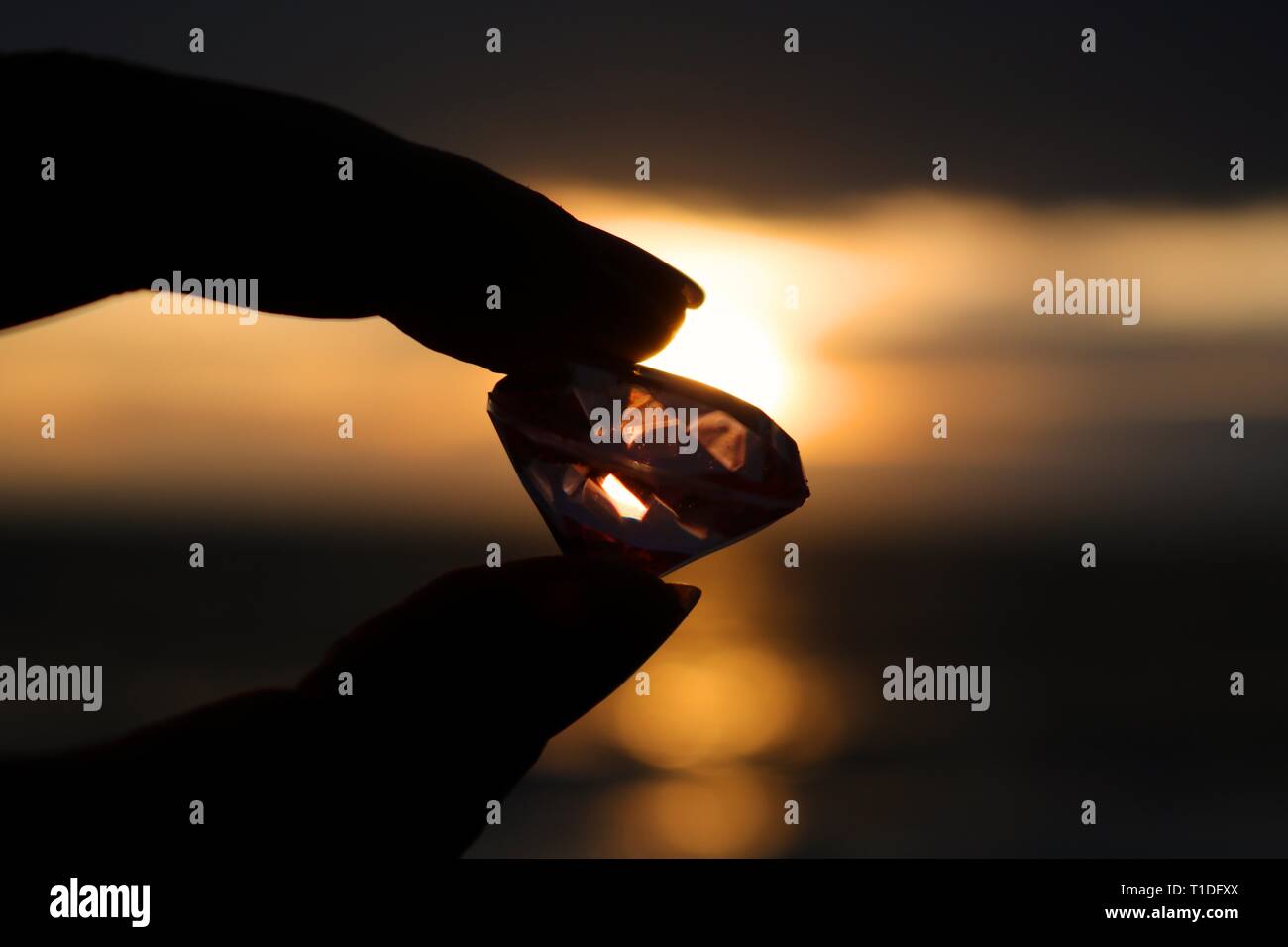 Crystals against sunset Stock Photo - Alamy