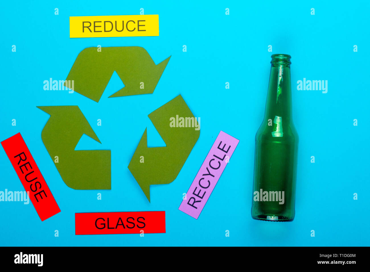 Recycle concept showing the green recycle logo with reduce, reuse ...