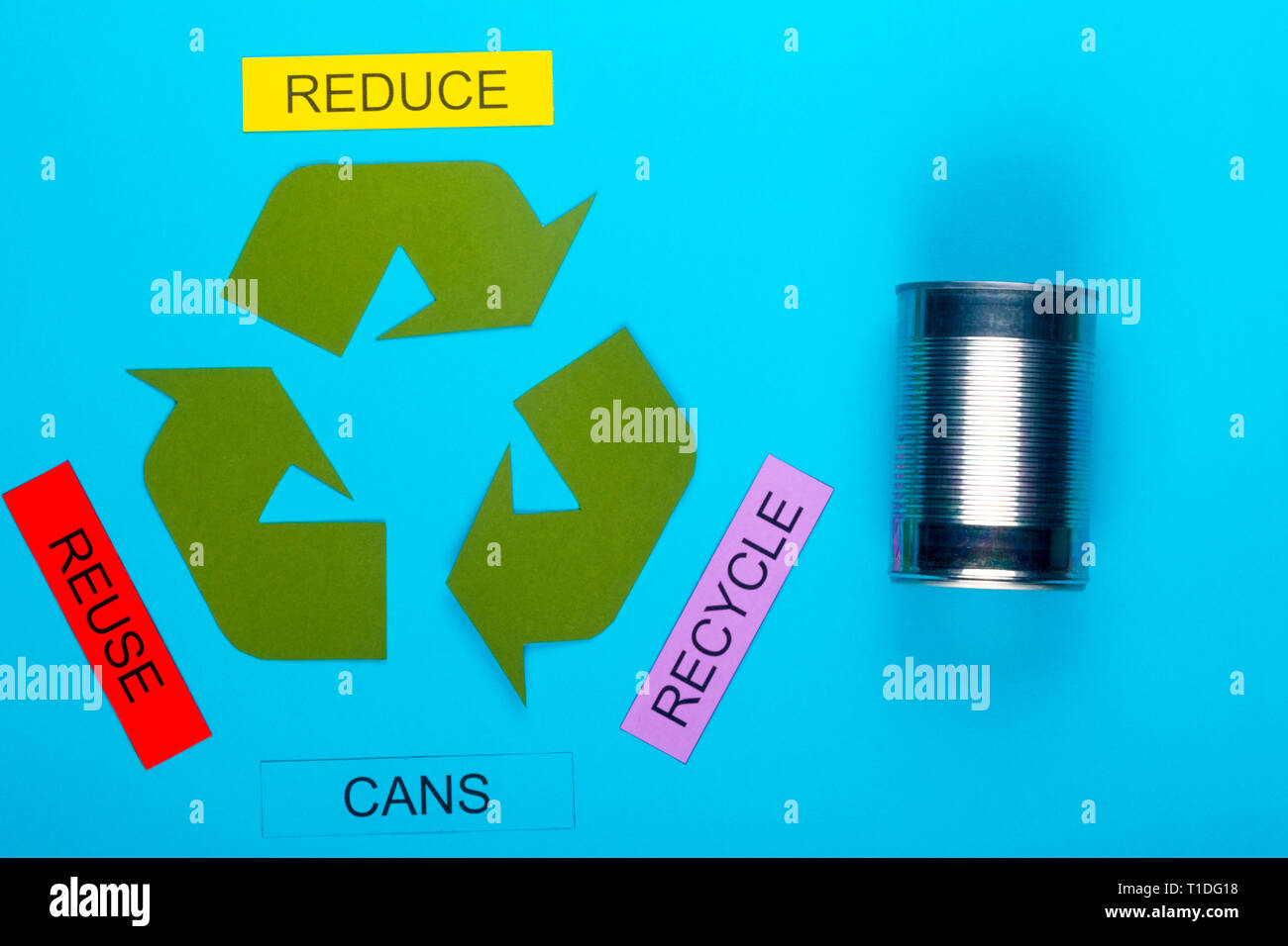 Recycle concept showing the green recycle logo with reduce, reuse ...