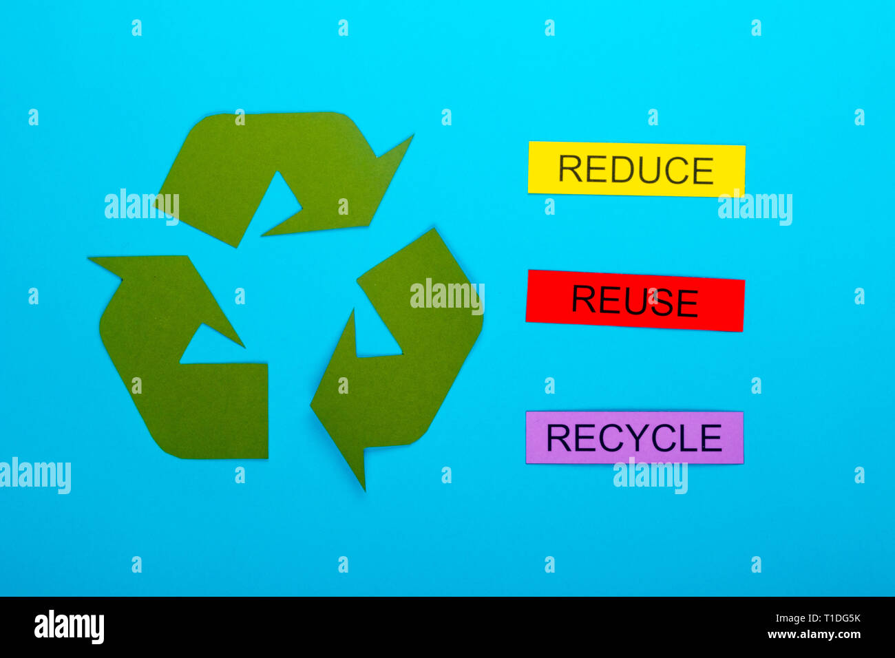 Recycle concept showing the green recycle logo with reduce, reuse ...