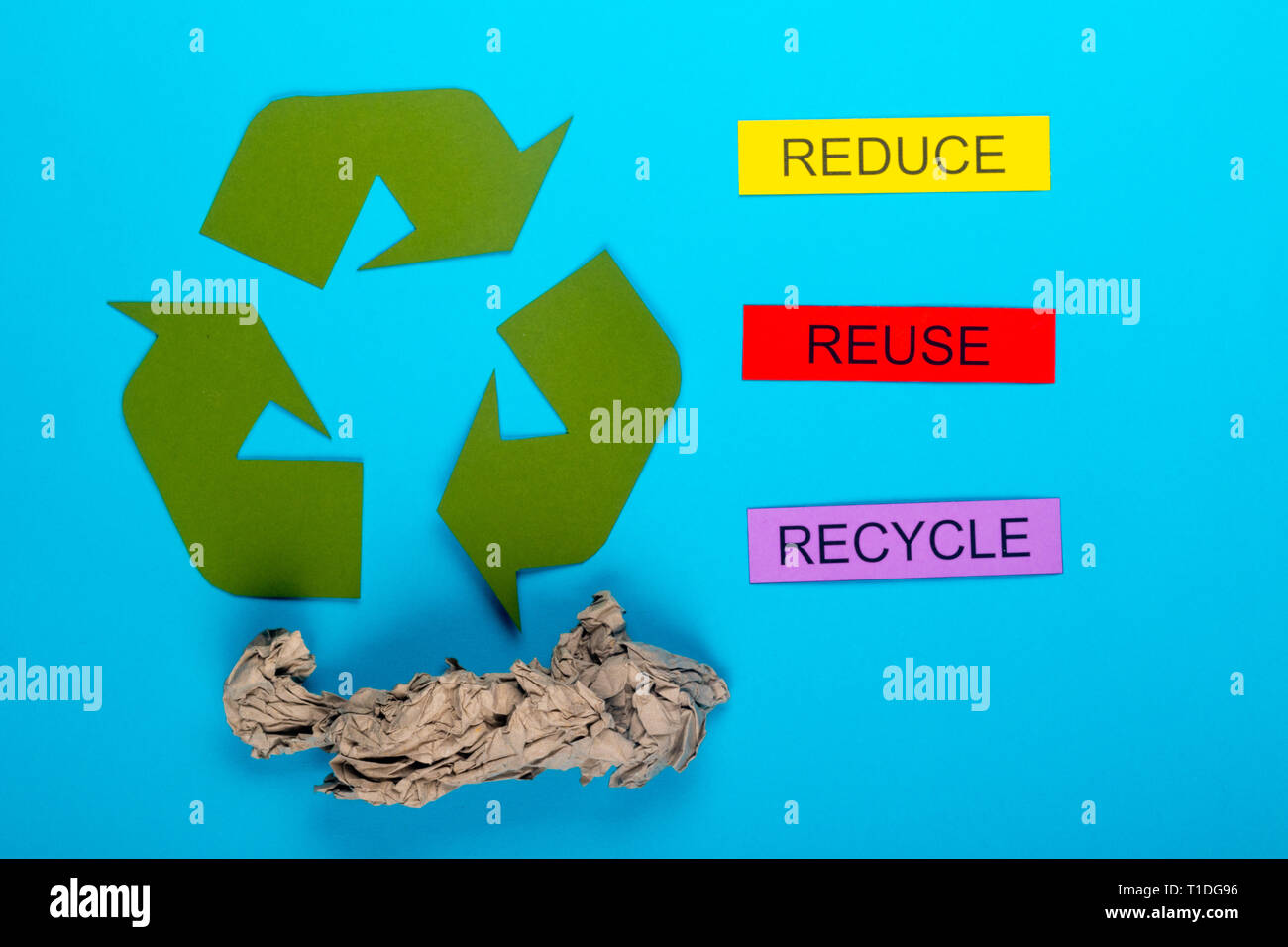 Recycle concept showing the green recycle logo with reduce, reuse ...