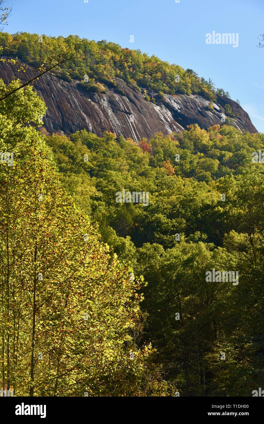 Hiking trails around rocky outcroppings and forests woodlands of John