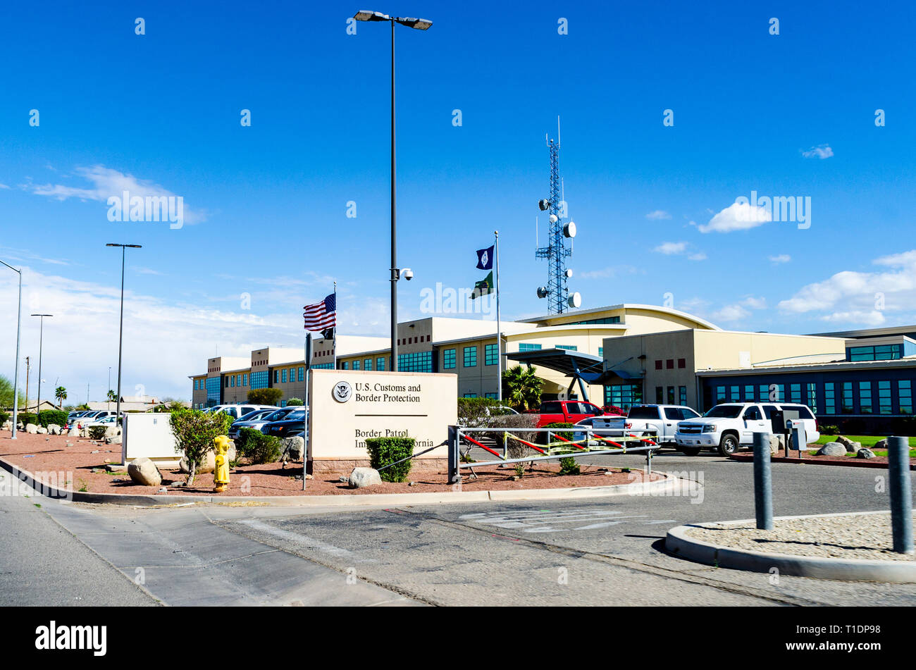Calexico California a Port of Entry along the U.S. Mexico border Stock