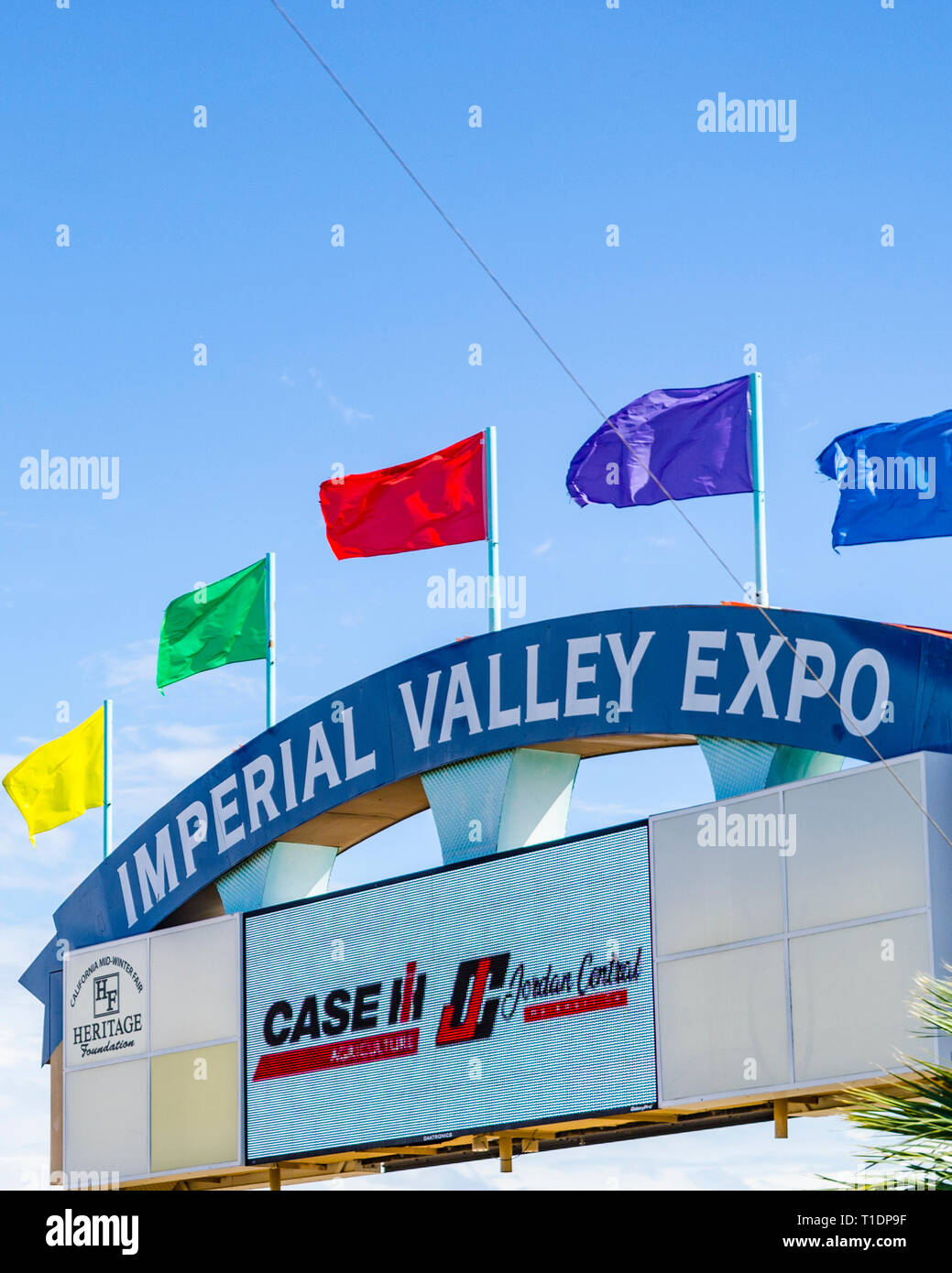 A sign for the Imperial Valley Expo in Southern California USA Stock